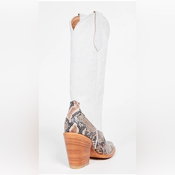 BROTHER VELLIES Atlas Cowboy Boots | White with Python | Size 7 - Picture 6 of 9